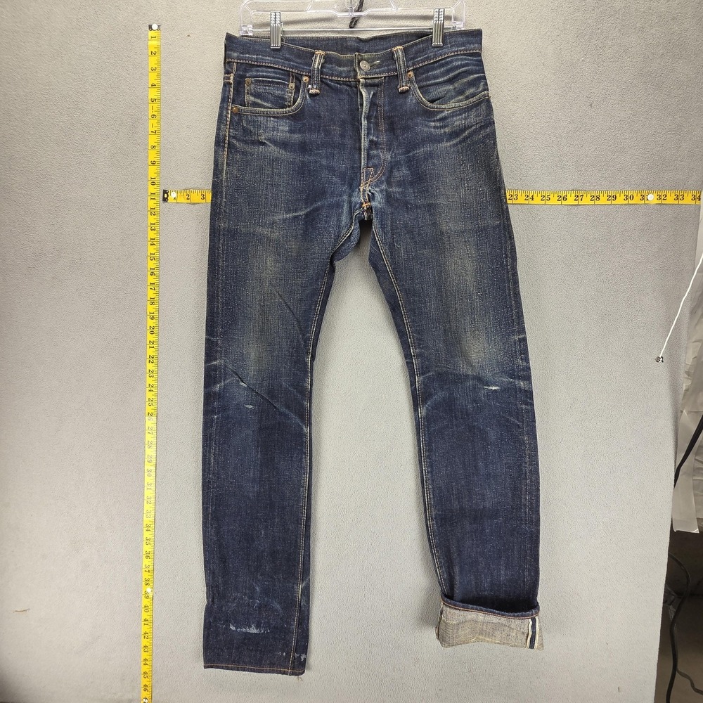 Syoaiya Jeans Mens 31x33 Blue Selvedge Made in Japan Honeycomb Button Fly